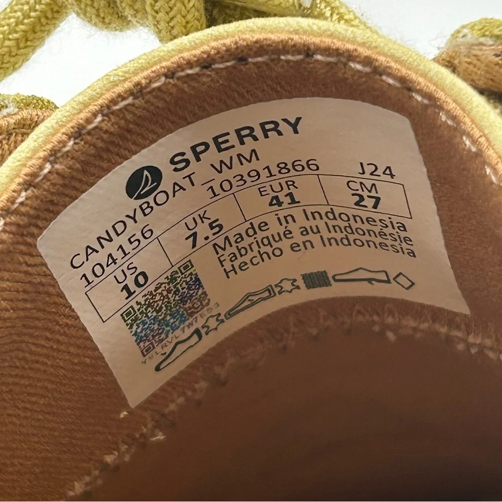 Sperry Candy Boat WM-745 Women’s Sneakers Light Yellow Size 10 New With Box - Picture 10 of 12